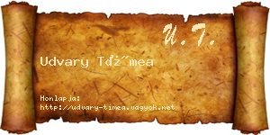 Udvary Tímea névjegykártya